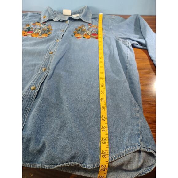 Vintage Bobbie Brooks Halloween Scarecrow Pumpkins Embroidered Fall Autumn XL - Picture 5 of 10